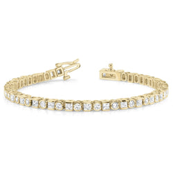 Runden & Princess 7.35 Karat Echt Diamant Tennisarmband Gelbgold 14K