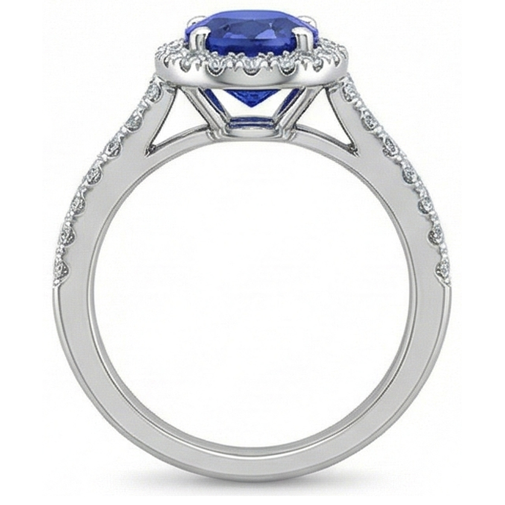 echter round diamant 2.50Karat ring Profilansicht