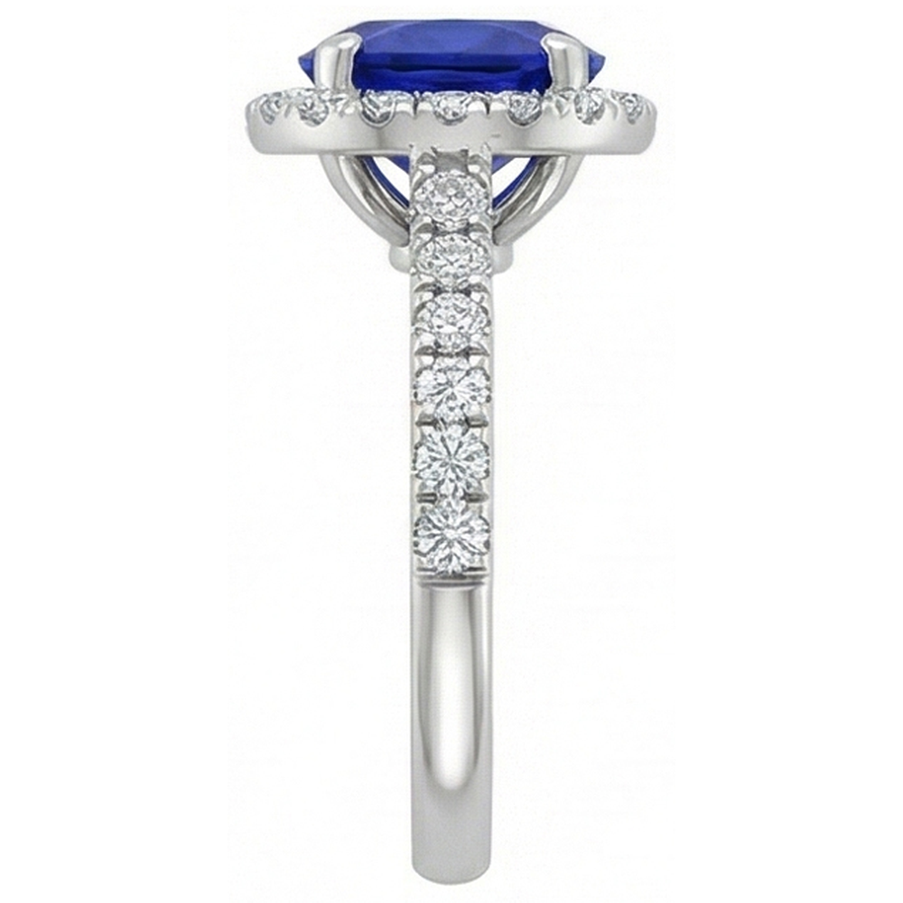 echter round diamant 2.50Karat ring Draufsicht