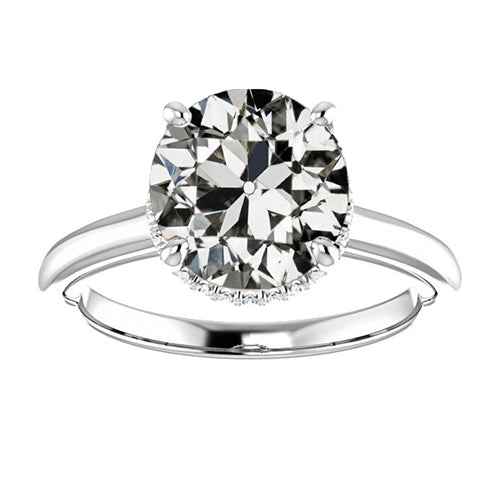 echter round diamant 6.50Karat ring Profilansicht