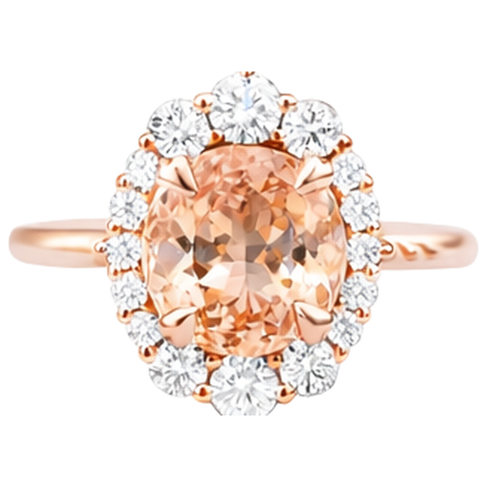 echter round morganit 15Karat ring Seitenansicht