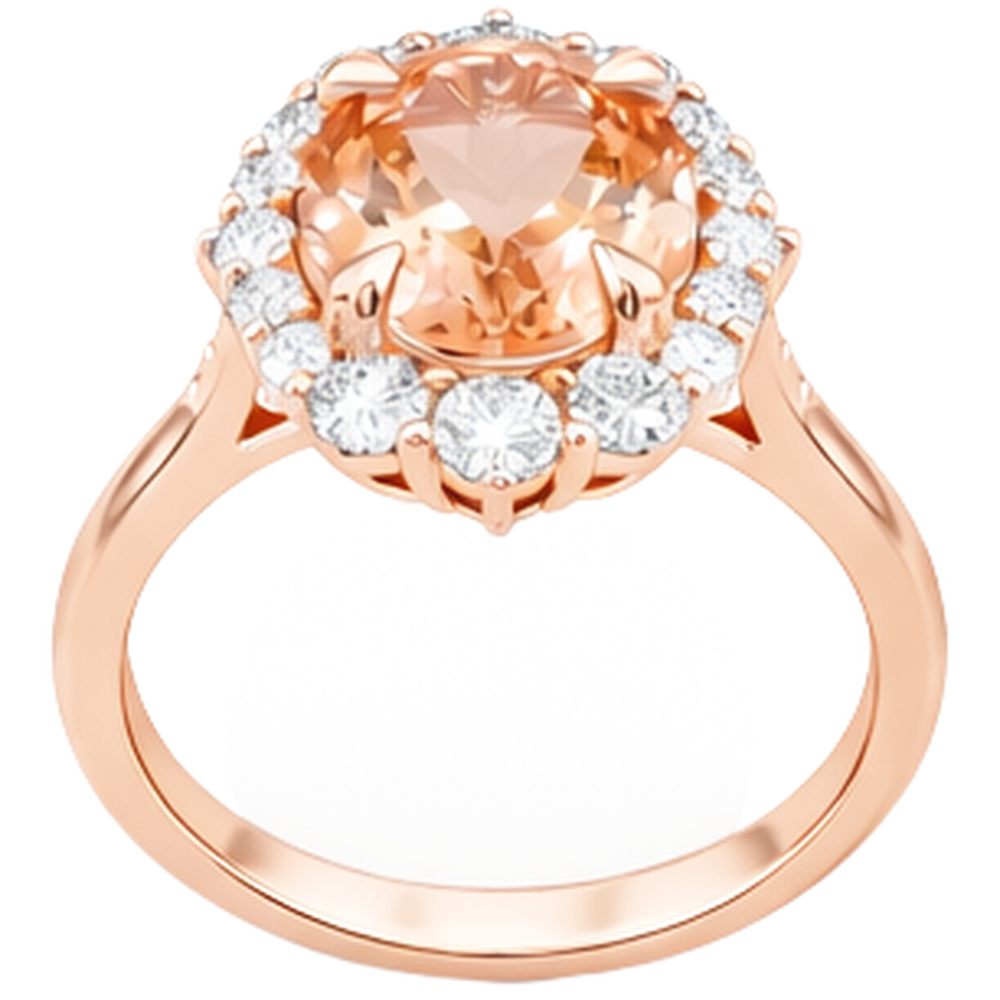 echter round morganit 15Karat ring Detailansicht