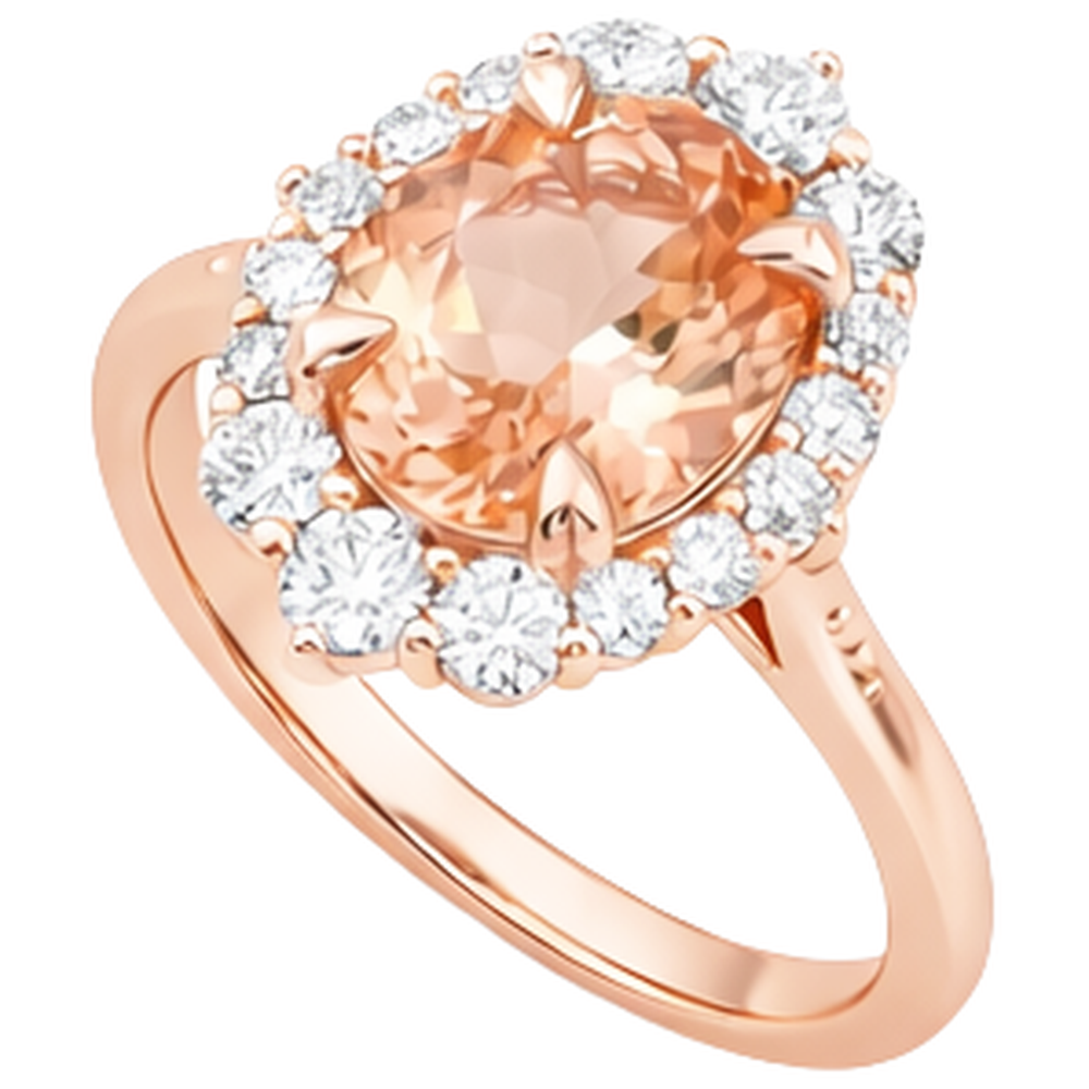 echter round morganit 15Karat ring Draufsicht