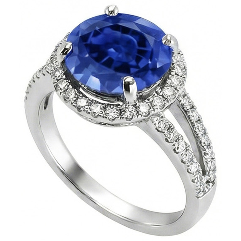 echter round diamant 4.15Karat ring Seitenansicht