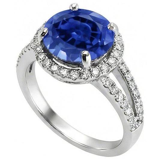 echter round diamant 4.15Karat ring Seitenansicht