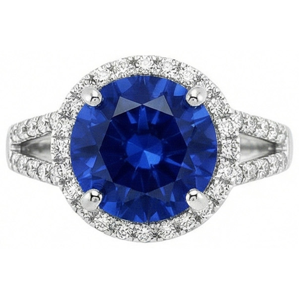 echter round diamant 4.15Karat ring Vorderansicht