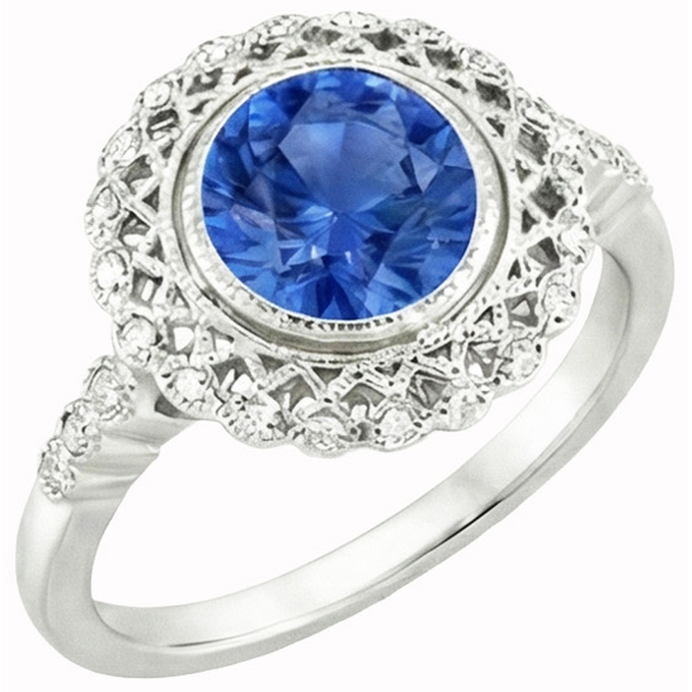 echter round diamant 3.80Karat ring Seitenansicht