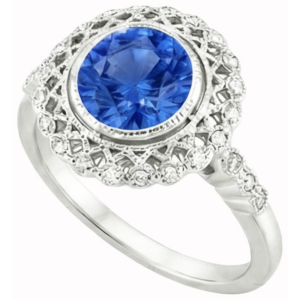 echter round diamant 3.80Karat ring Draufsicht
