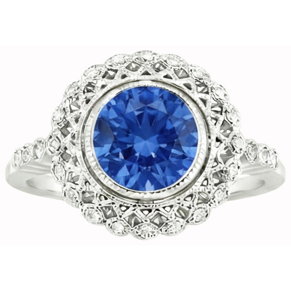 echter round diamant 3.80Karat ring Detailansicht