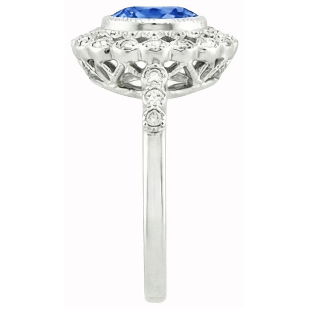echter round diamant 3.80Karat ring Profilansicht
