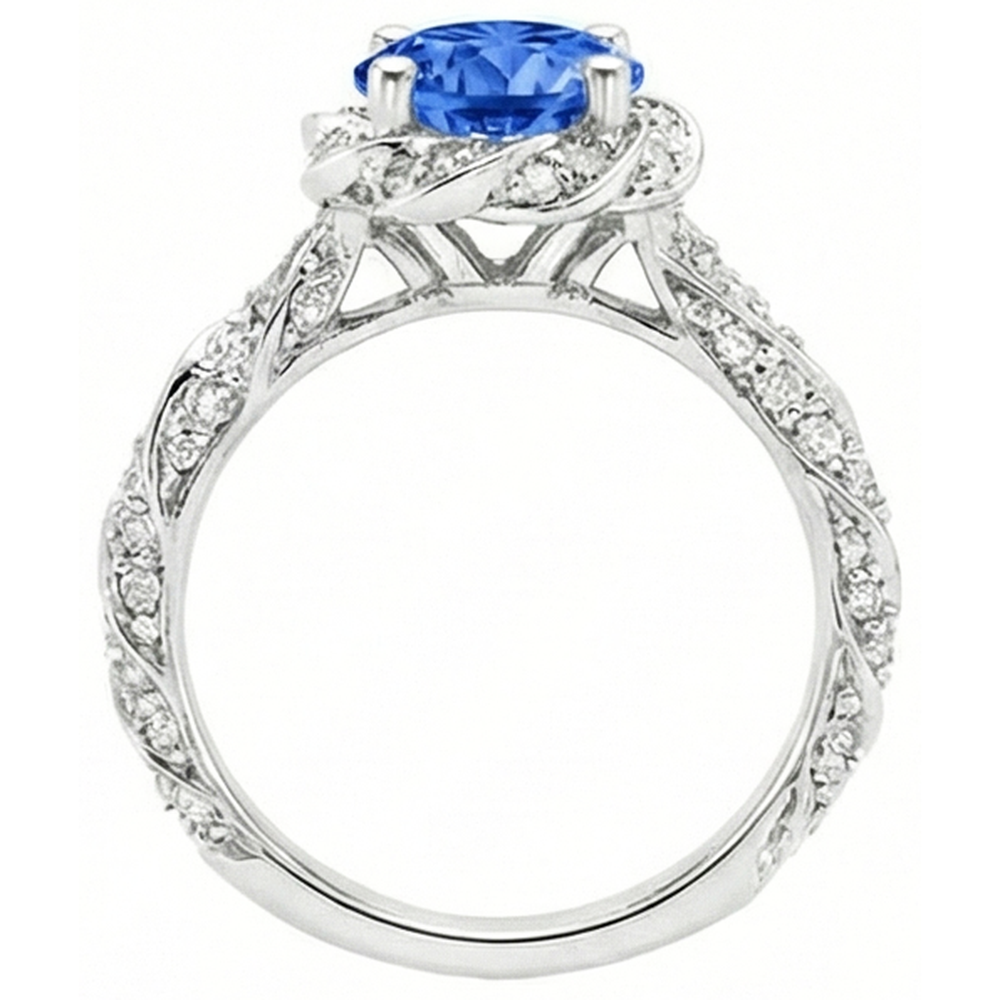 echter round diamant 2.15Karat ring auf Weiß