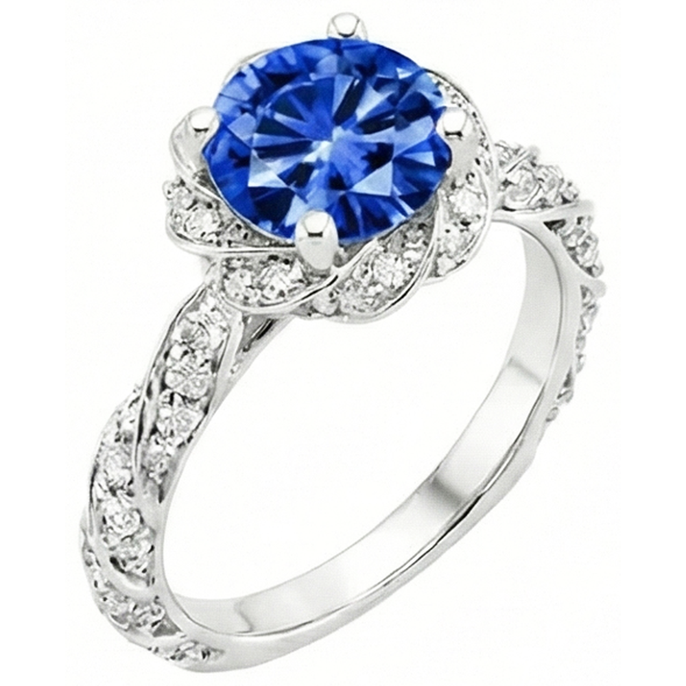 echter round diamant 2.15Karat ring Vorderansicht