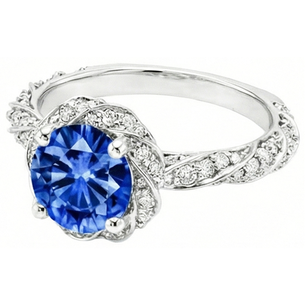 echter round diamant 2.15Karat ring Detailansicht