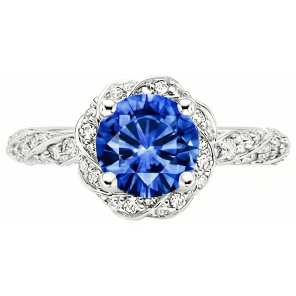echter round diamant 2.15Karat ring Seitenansicht
