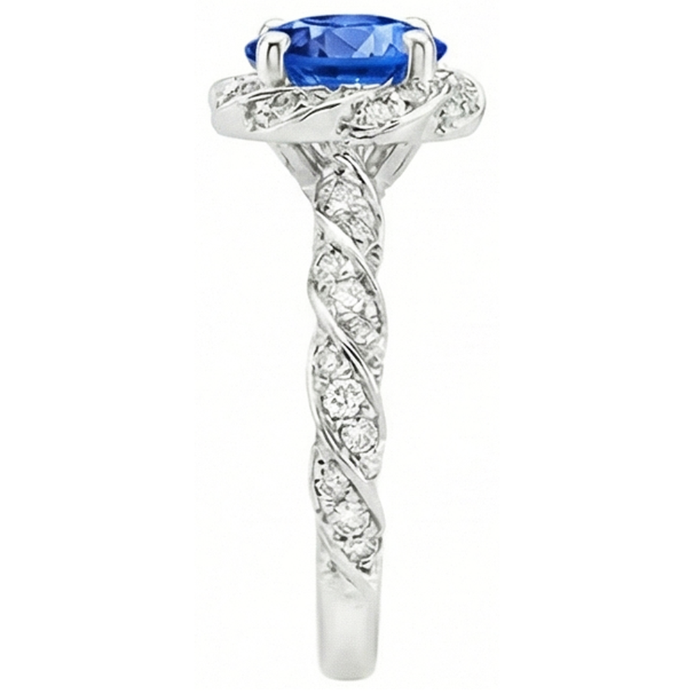 echter round diamant 2.15Karat ring Profilansicht