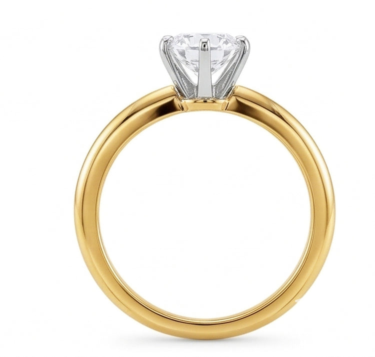 echter round diamant 3.52Karat ring Draufsicht