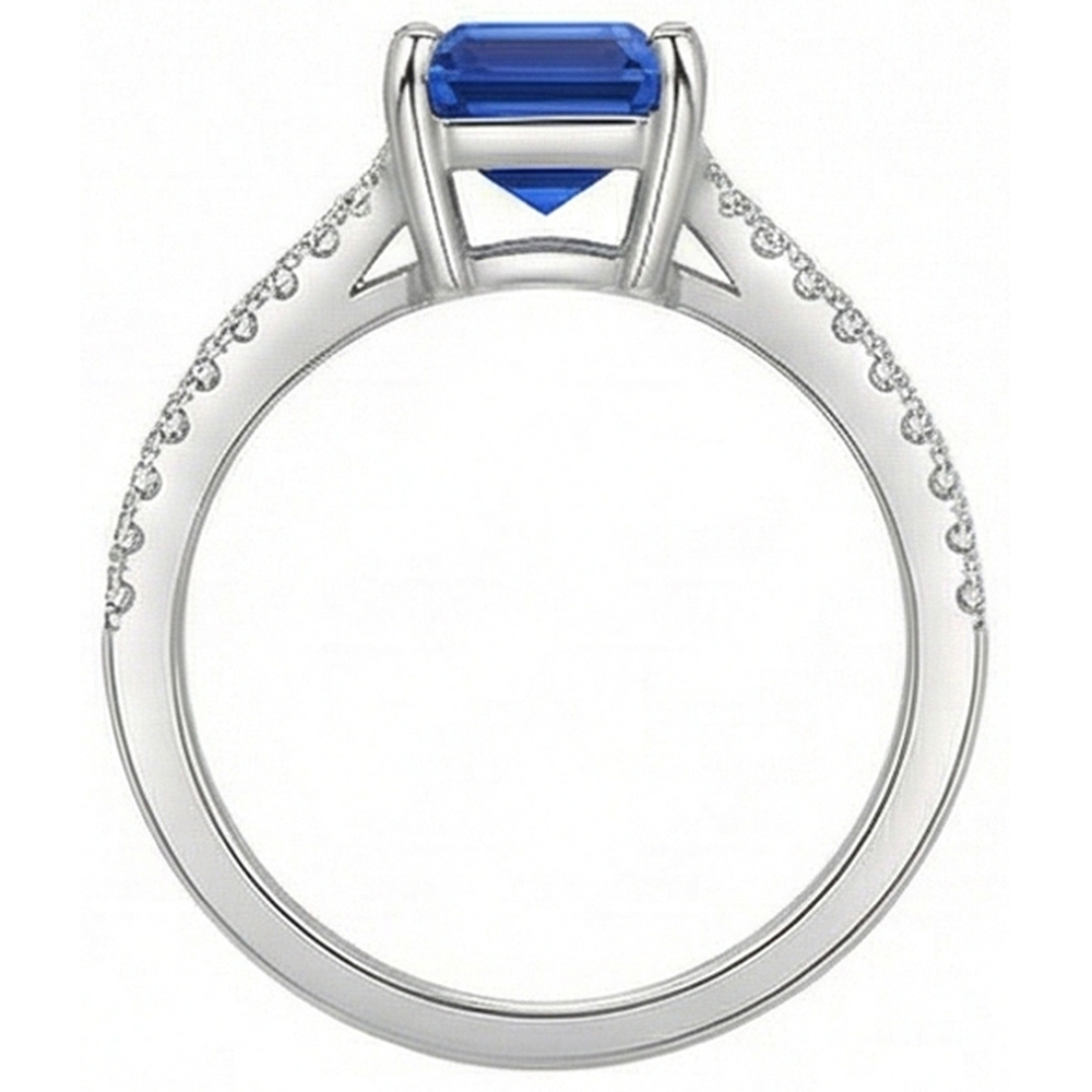 echter baguette diamant 2.50Karat ring Profilansicht