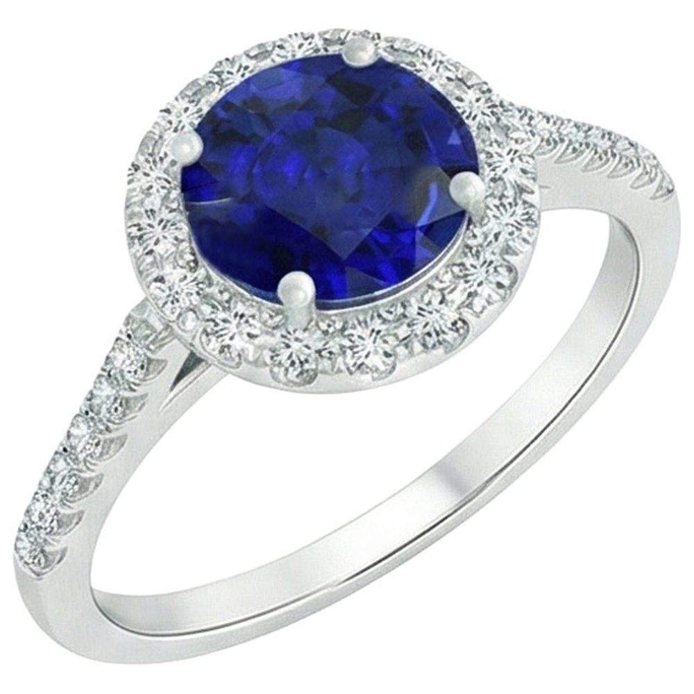 echter round diamant 2.50Karat ring Draufsicht