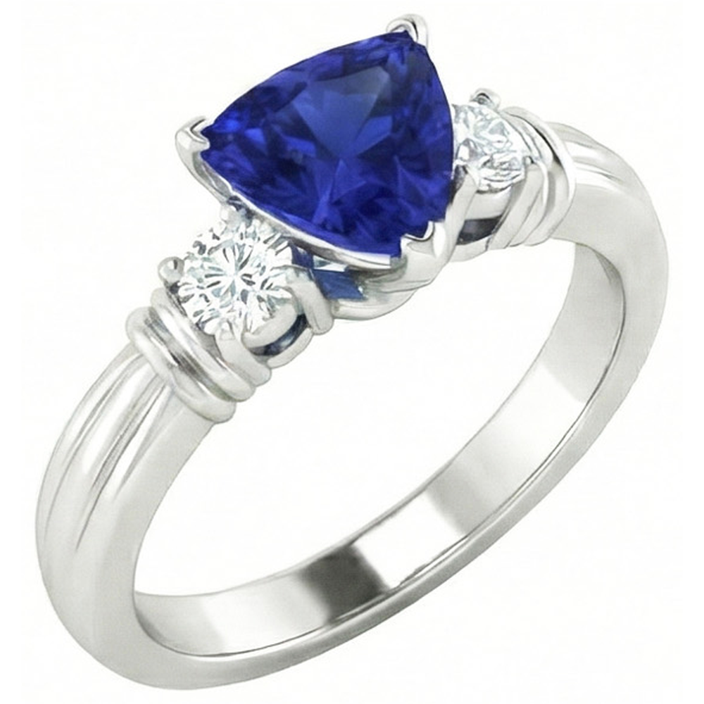 echter trillion diamant 1.75Karat ring Vorderansicht