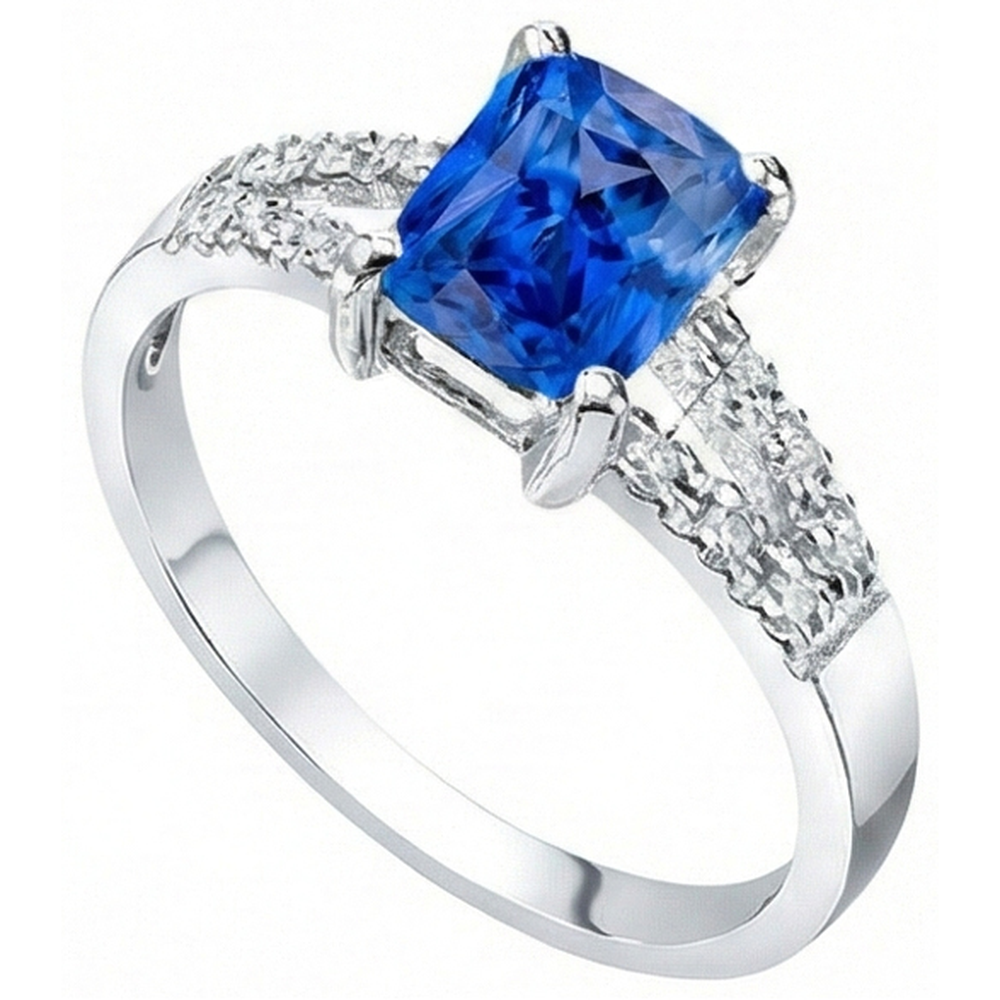 echter baguette diamant 2Karat ring Vorderansicht