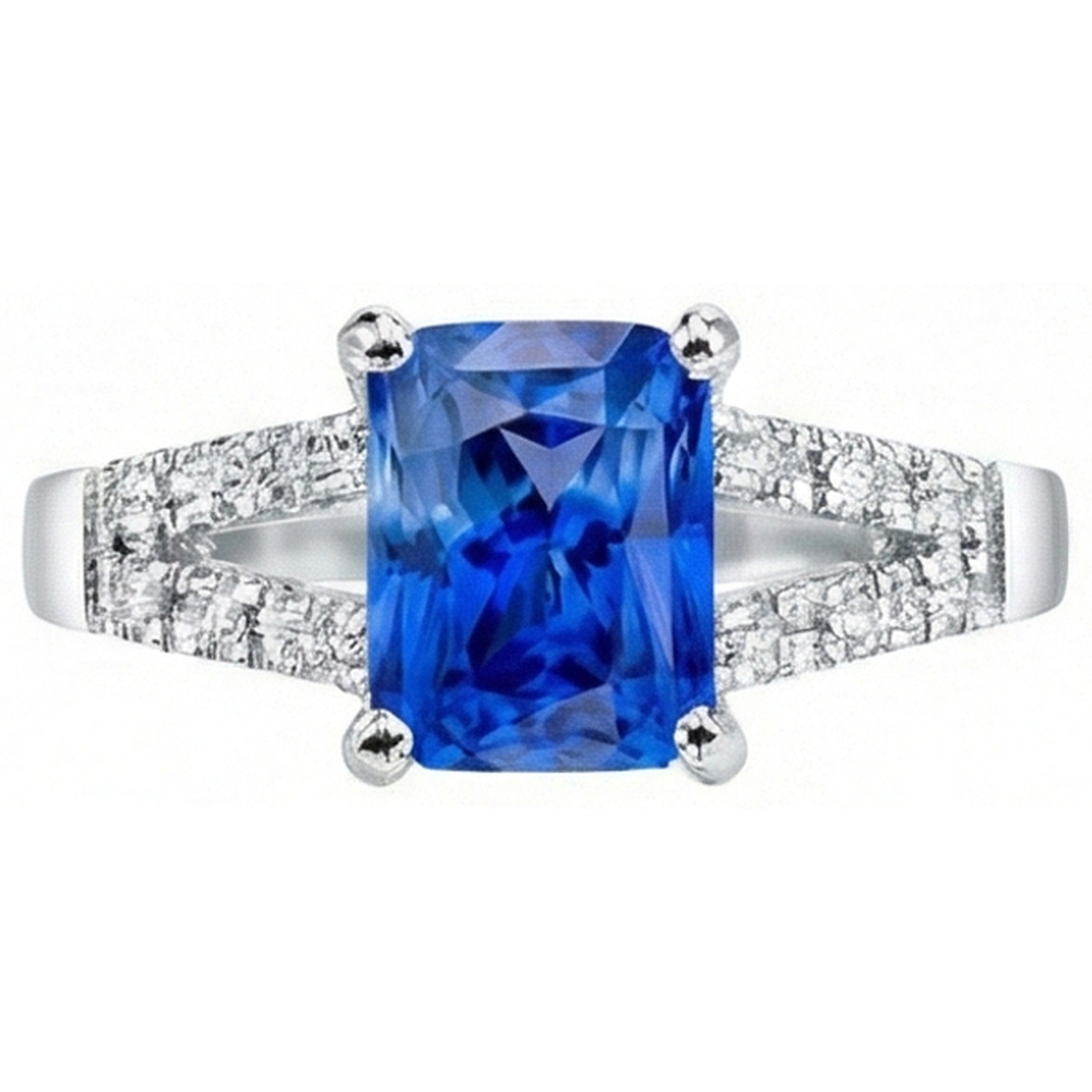 echter baguette diamant 2Karat ring Seitenansicht