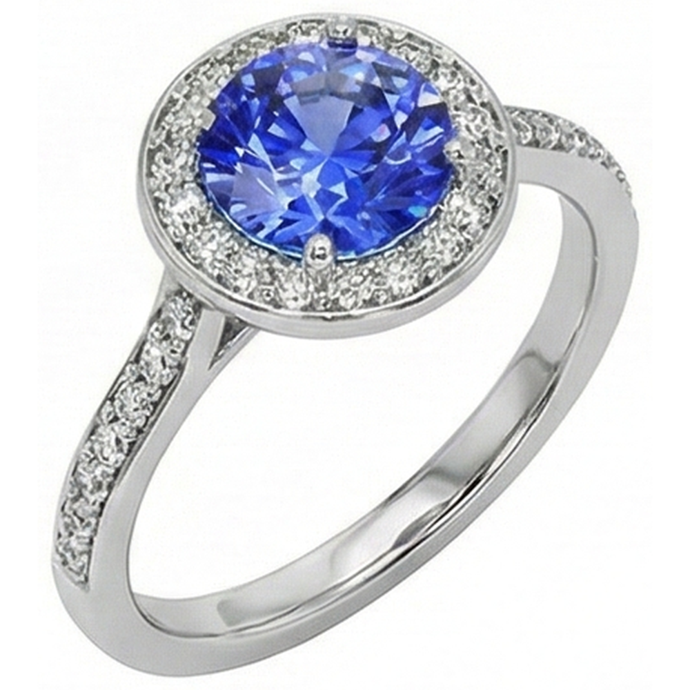 echter round diamant 4Karat ring Detailansicht