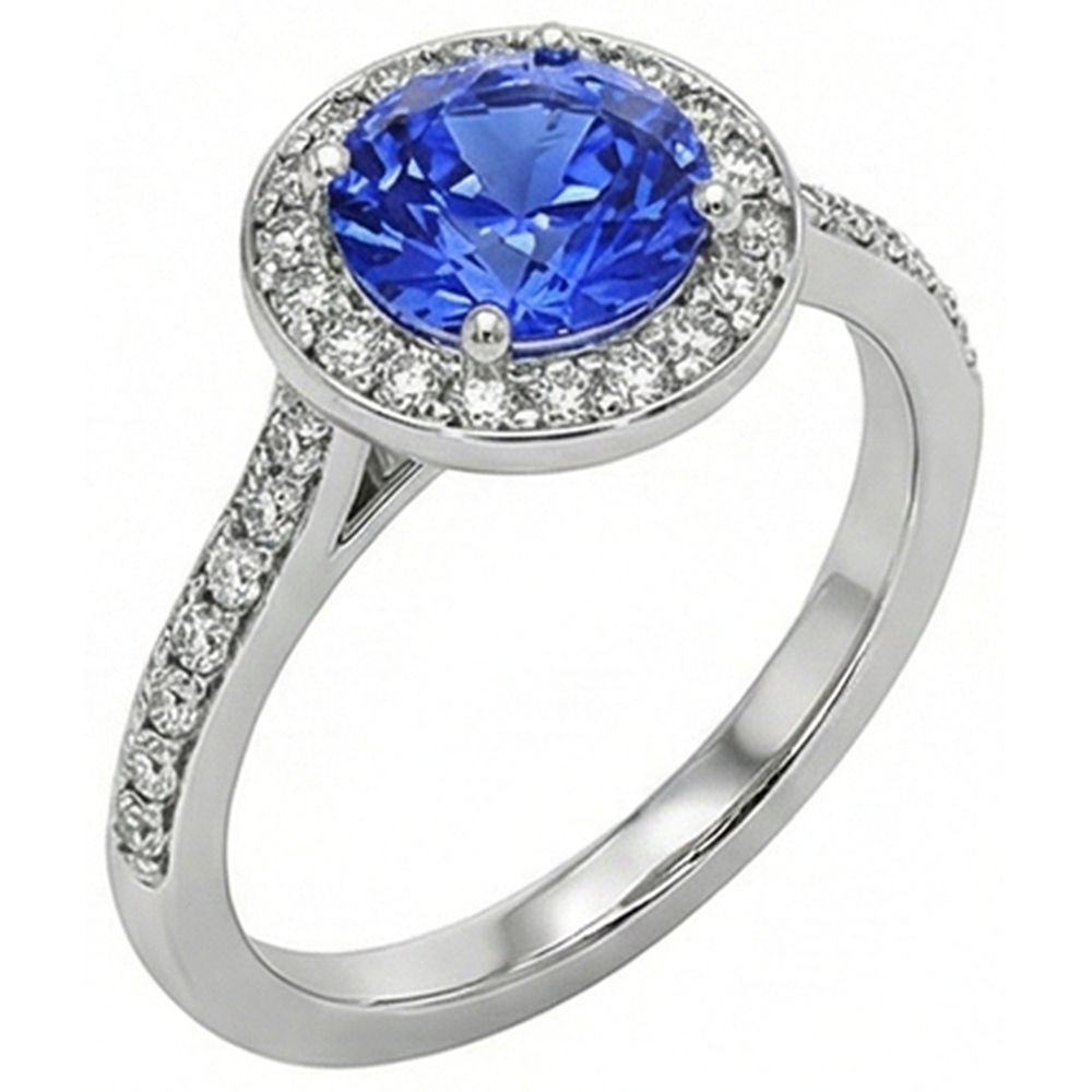 echter round diamant 4Karat ring auf Weiß