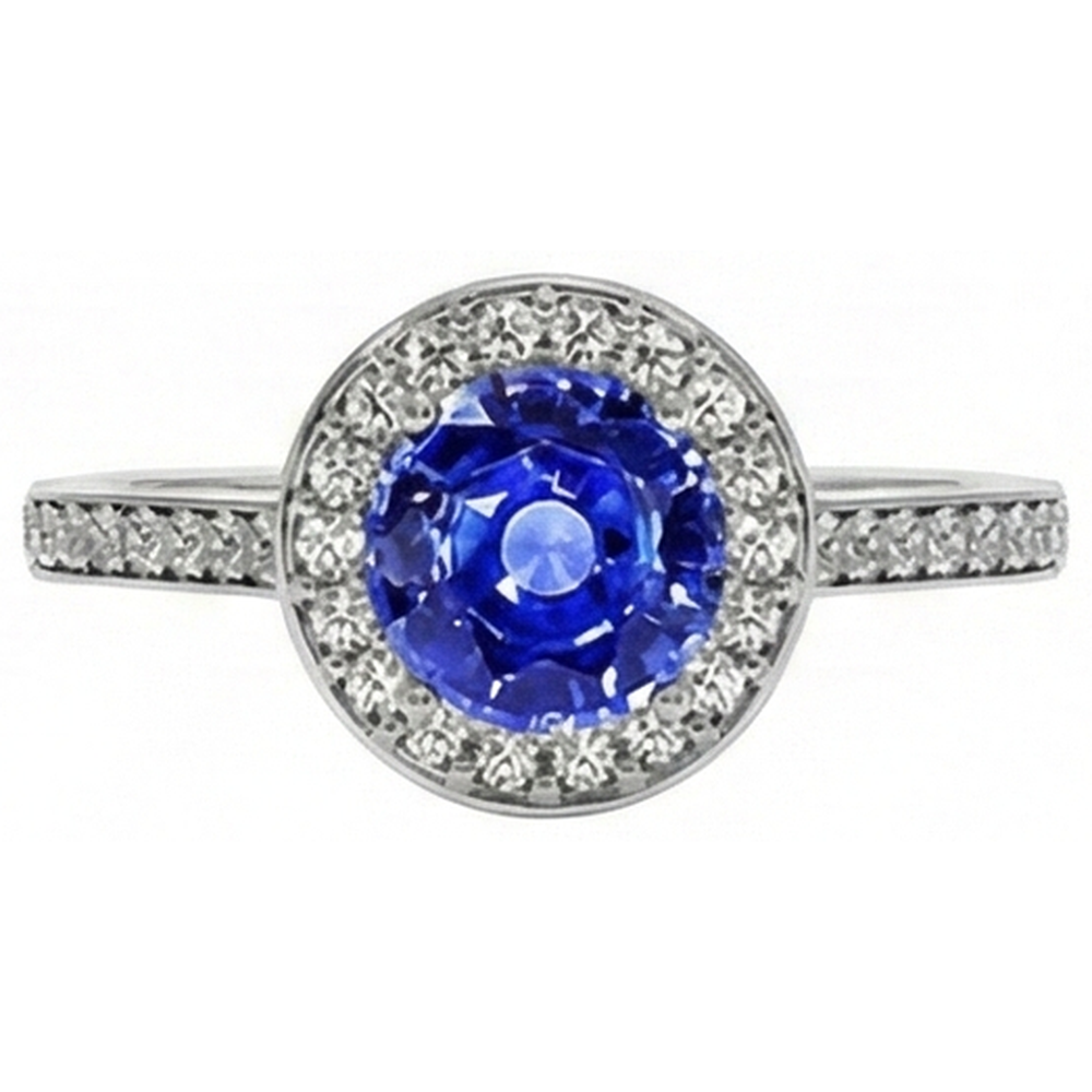 echter round diamant 4Karat ring Draufsicht
