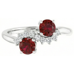 Runder Diamant-Rubin-Stein-Ring 2,40 Karat Weißgold 14K Schmuck