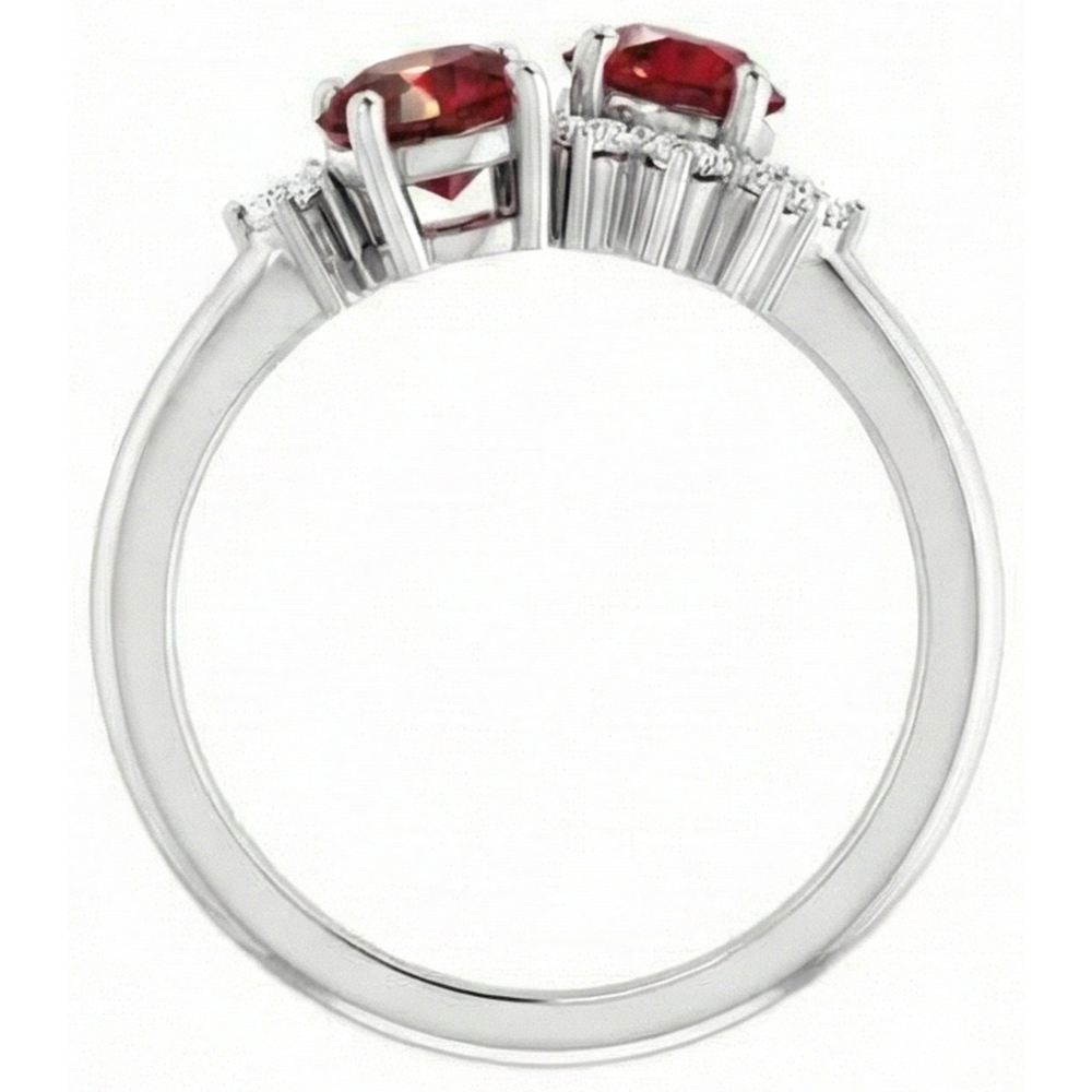 Runder Diamant-Rubin-Stein-Ring 2,40 Karat Weißgold 14K Schmuck