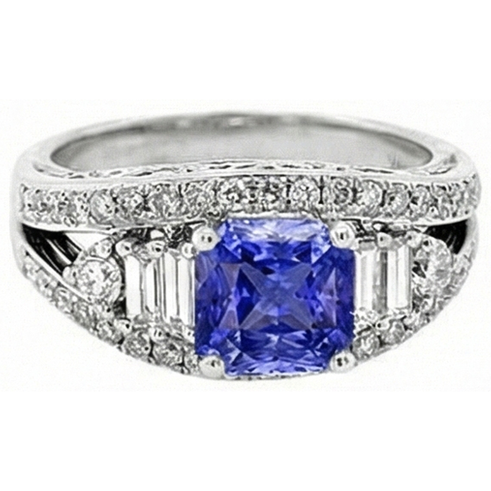 echter baguette diamant 2.50Karat ring Seitenansicht