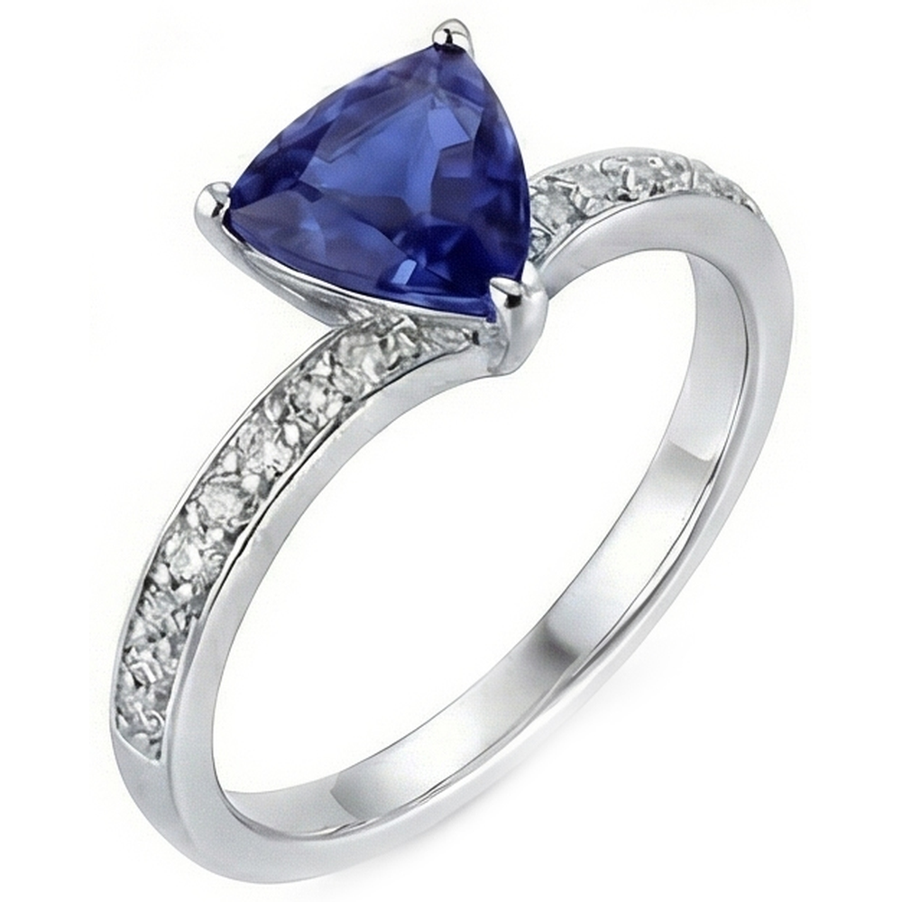 echter trillion diamant 2.50Karat ring Vorderansicht