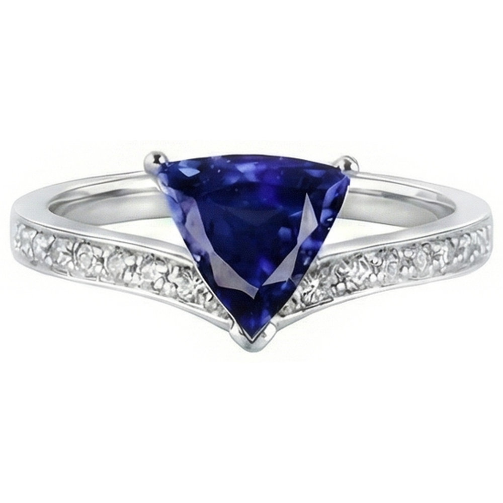 echter trillion diamant 2.50Karat ring Seitenansicht