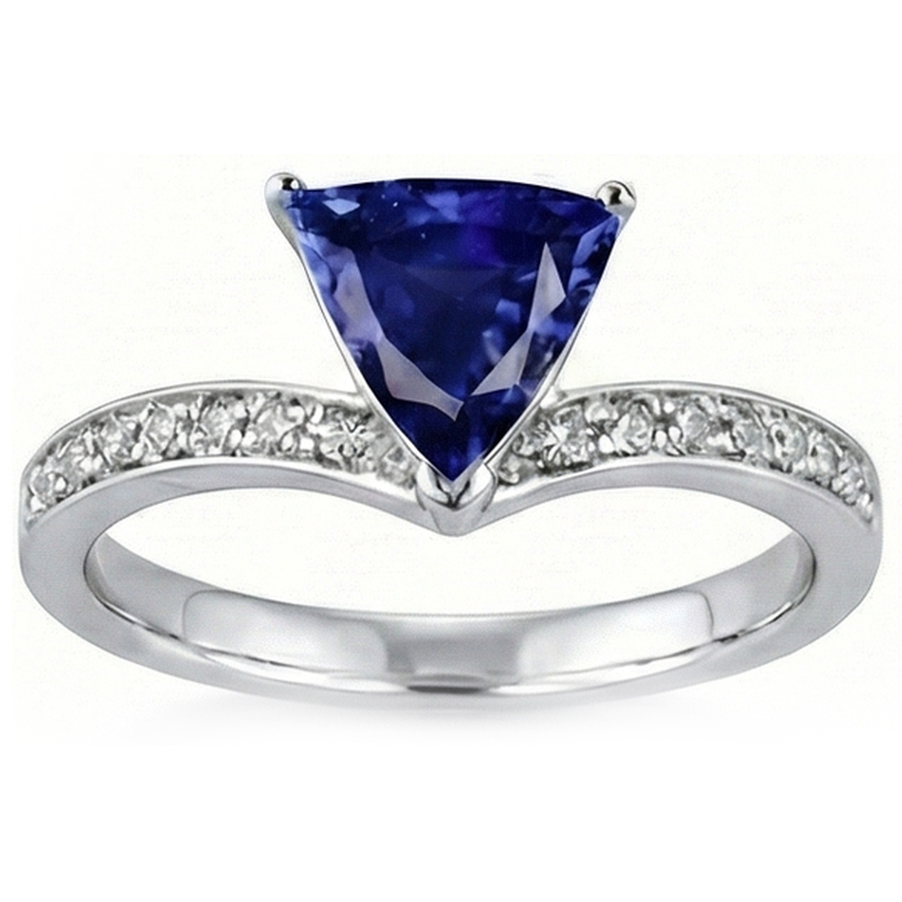 echter trillion diamant 2.50Karat ring Draufsicht