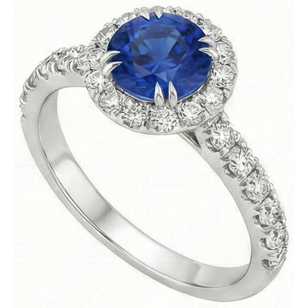 echter round diamant 3.50Karat ring Draufsicht