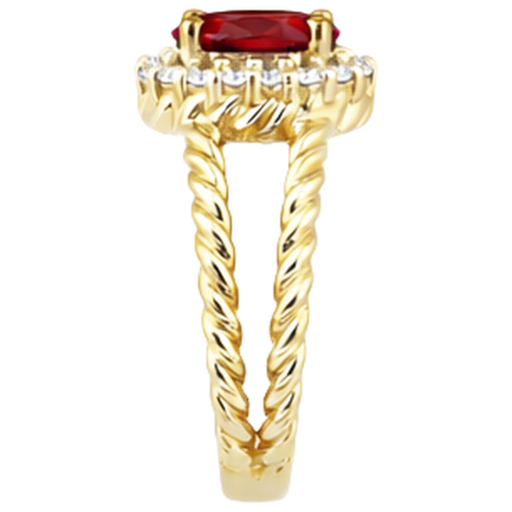 echter oval rubin 1.25Karat ring Profilansicht