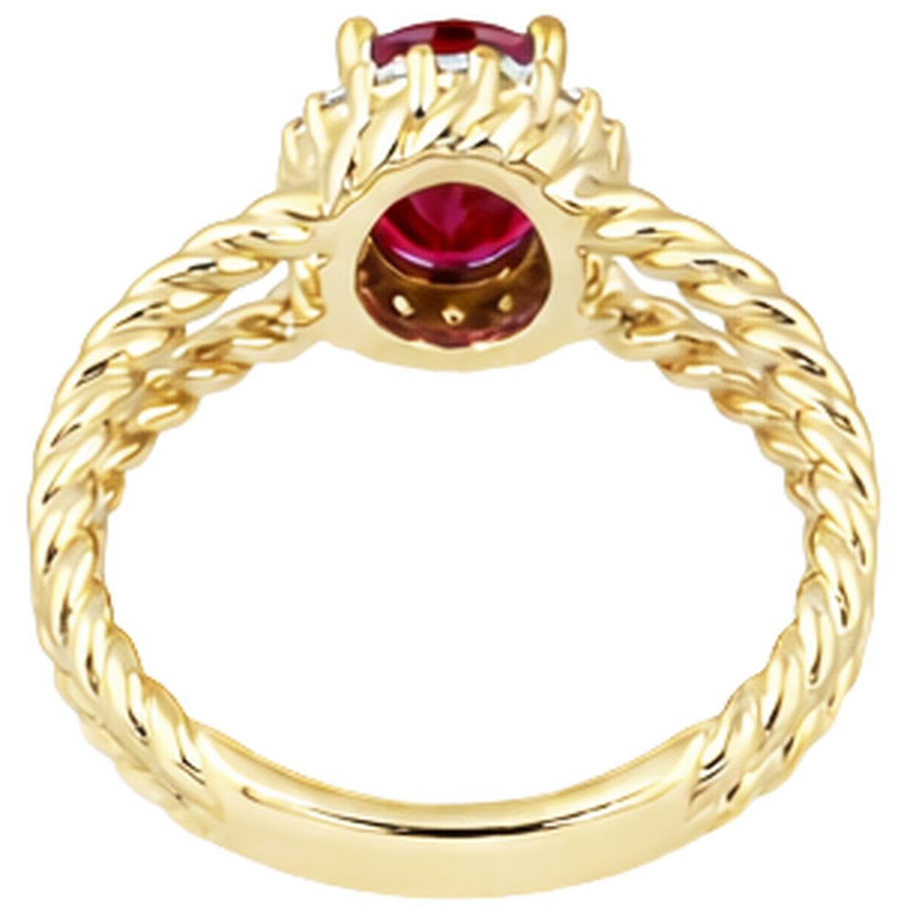 echter oval rubin 1.25Karat ring mit Diamantbesatz