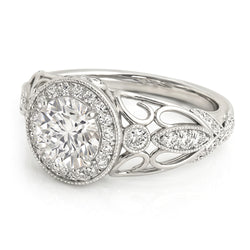 Runder Echt Diamant-Verlobungs-Jubiläum 1.10 Karat Fancy Ring WG 14K