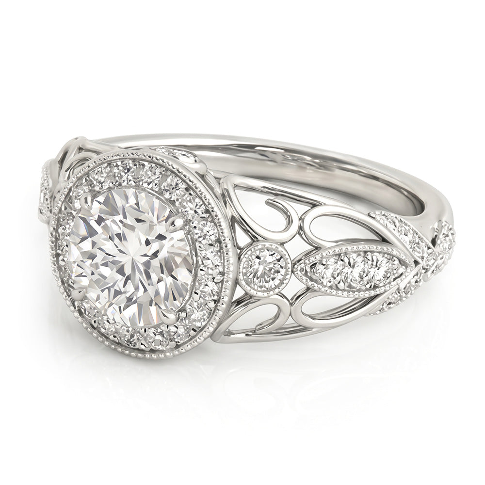 Runder Echt Diamant-Verlobungs-Jubiläum 1.10 Karat Fancy Ring WG 14K