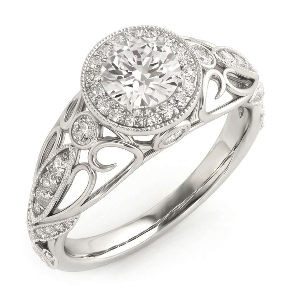 Runder Echt Diamant-Verlobungs-Jubiläum 1.10 Karat Fancy Ring WG 14K