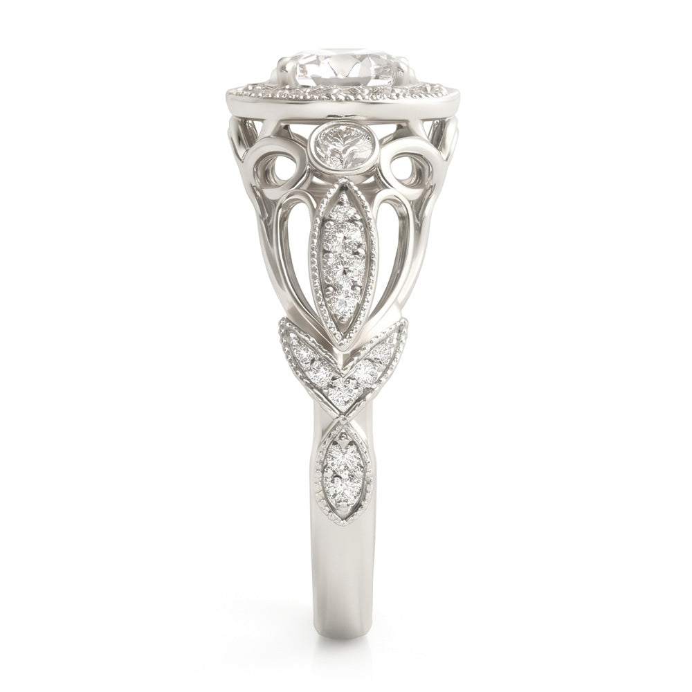 Runder Echt Diamant-Verlobungs-Jubiläum 1.10 Karat Fancy Ring WG 14K