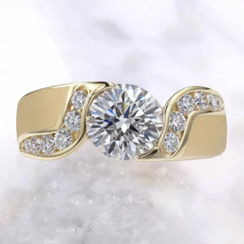 echter round diamant 1.80Karat ring Draufsicht