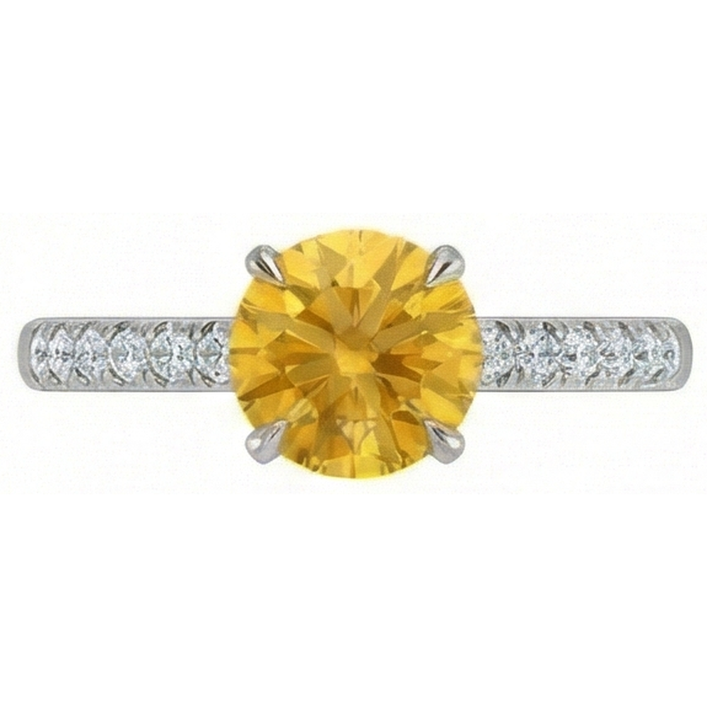 echter round saphir 3.50Karat ring Vorderansicht