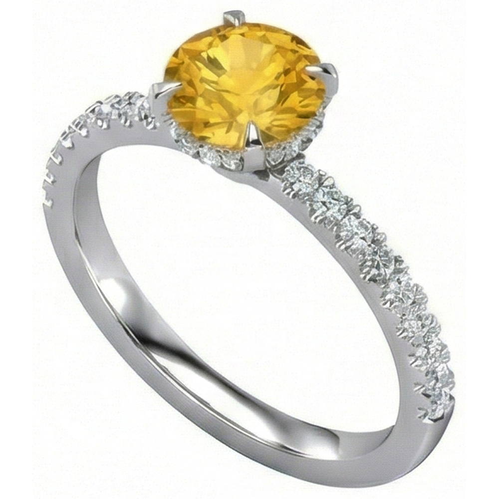 echter round saphir 3.50Karat ring Seitenansicht