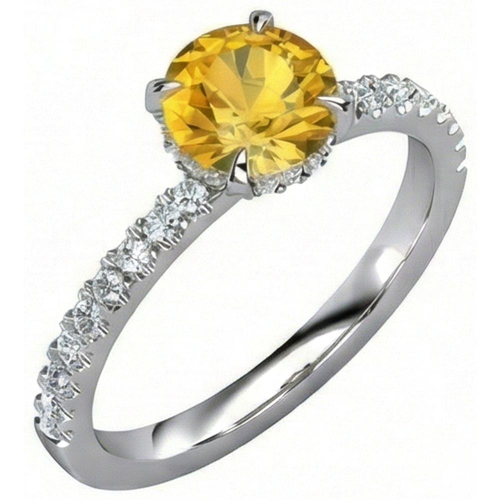 echter round saphir 3.50Karat ring Detailansicht