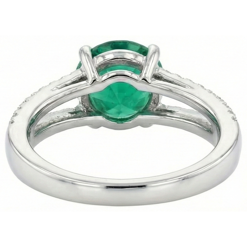 echter round smaragd 3.75Karat ring Profilansicht