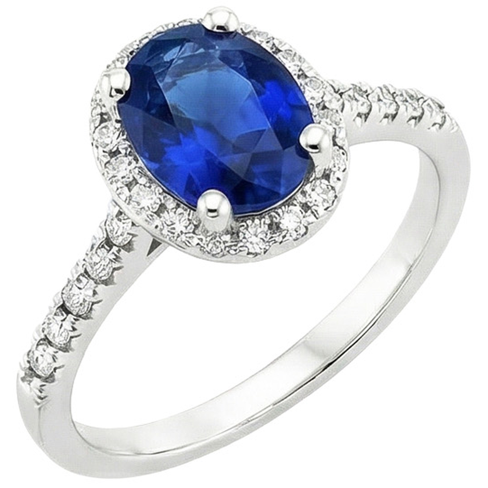 echter oval diamant 6Karat ring Seitenansicht