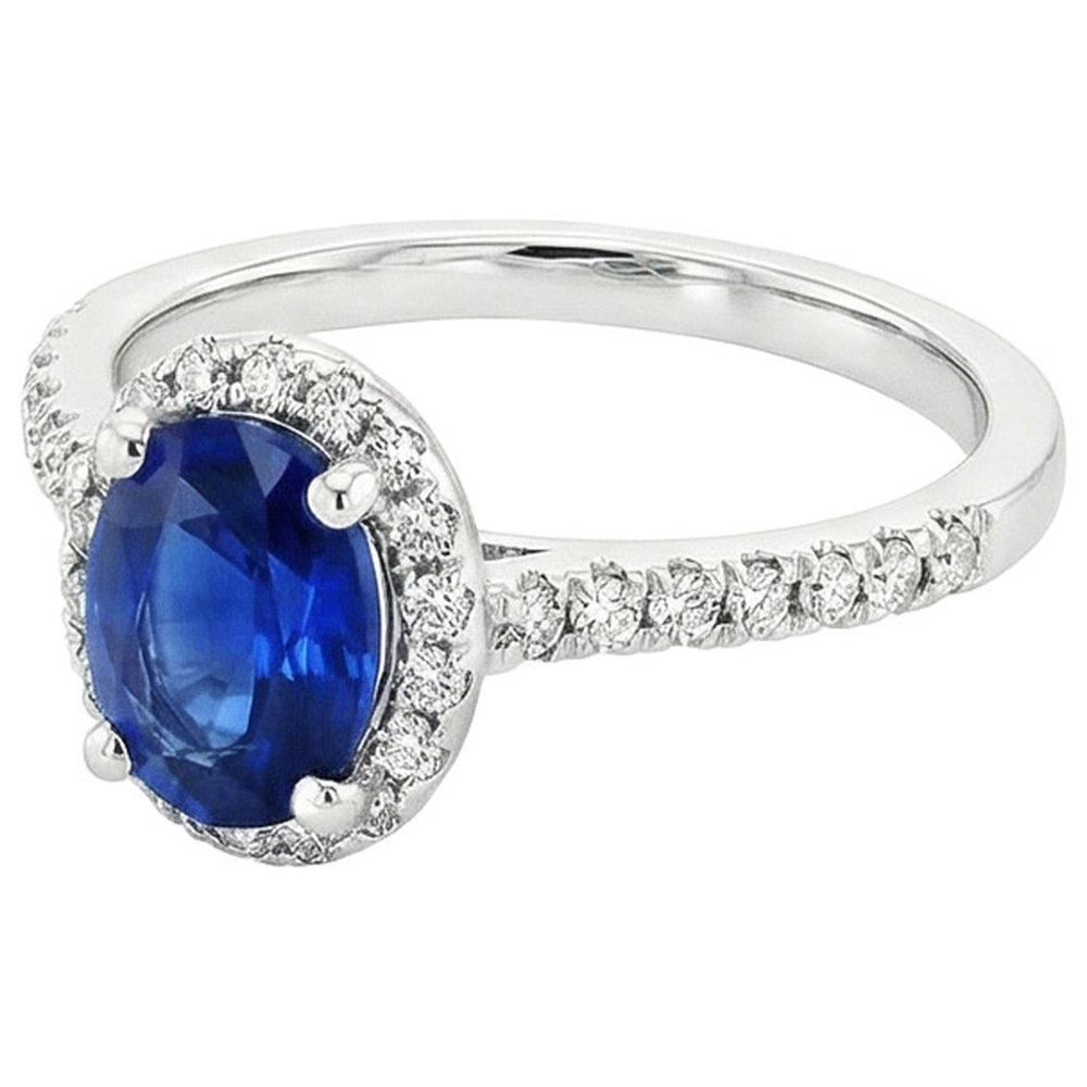 echter oval diamant 6Karat ring Draufsicht