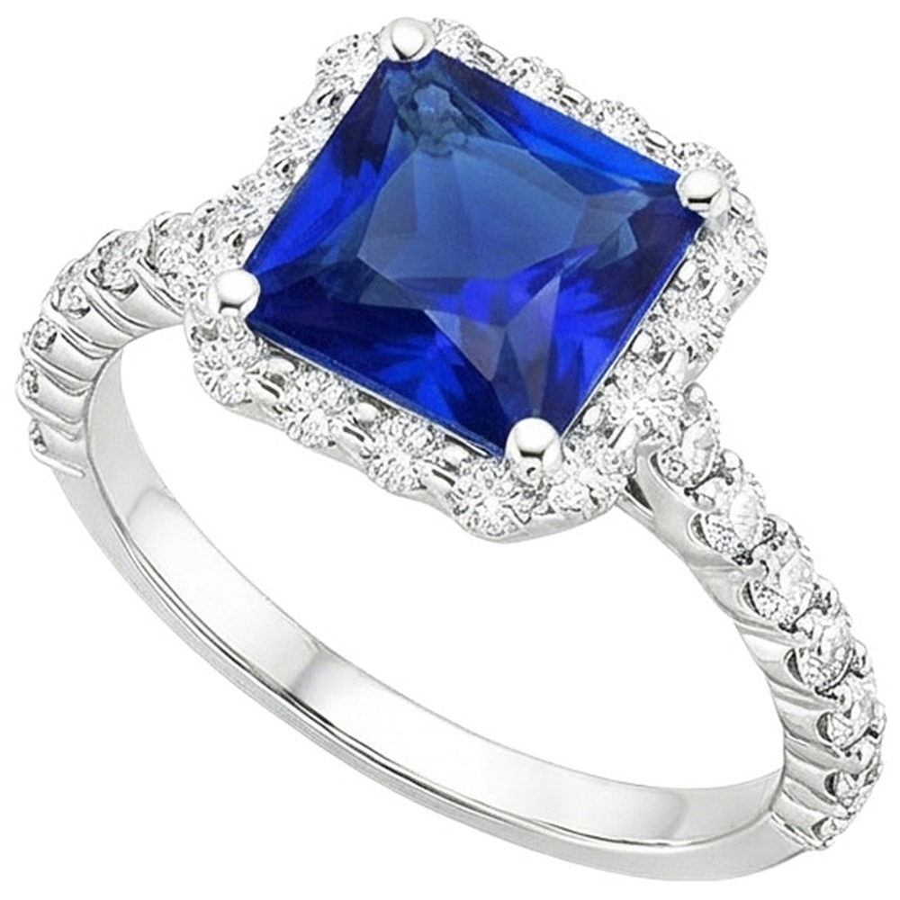 echter princess diamant 4.50Karat ring Seitenansicht