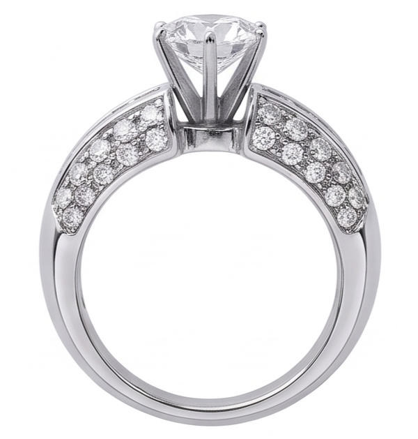 Runder Natürliche Diamanten Jubiläumsring 2,25 Karat Weißgold 14K Schmuck